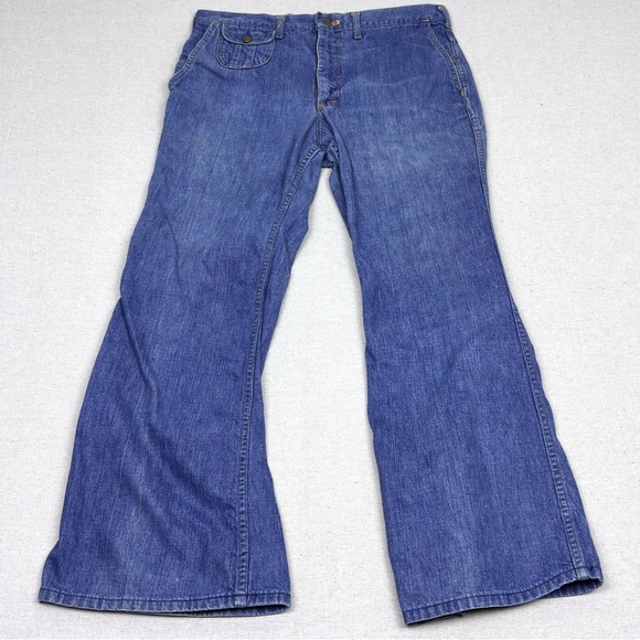 Vintage 60’s 70’s Lee M.R Flared Denim Bell Bottoms Workwear Jeans Unisex
